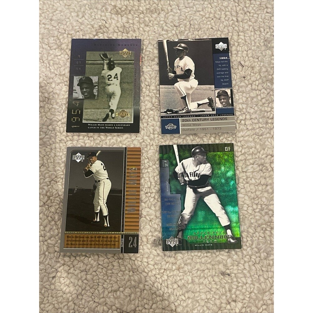Willie mays 4 card lot giants